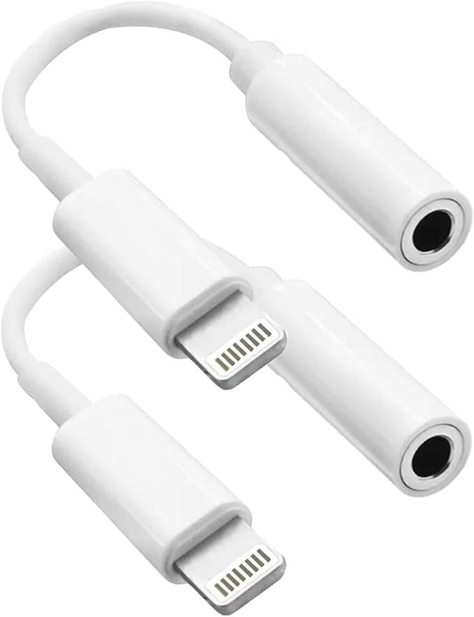 [Apple MFi Certified] 2 Pack for iPhone 3.5mm Headphones Adapter, Lightning to 3.5 mm Headphone/Earphone Jack Converter Audio Aux Dongle Compatible with iPhone 14 13 12 11 Pro XR XS Max X 8 7.