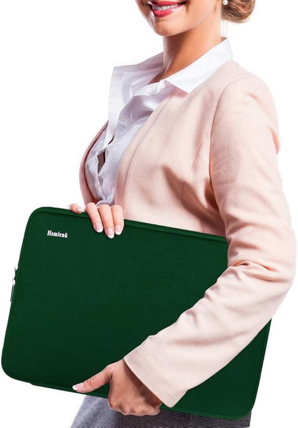 Laptop Sleeve 14 inch, Upgrade Durable Shockproof Protective Computer Cover Flip Case Briefcase Carrying Bag Compatible with 14" HP, Lenovo, Asus, Acer, Notebook, Chromebook Computer, Green