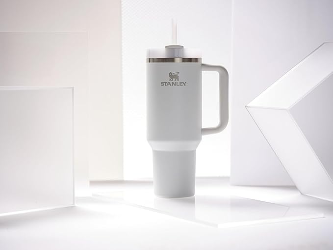 STANLEY Quencher H2.0 Tumbler with Handle and Straw 40 oz | Flowstate 3-Position Lid | Cup Holder Compatible for Travel | Insulated Stainless Steel Cup | BPA-Free | Frost