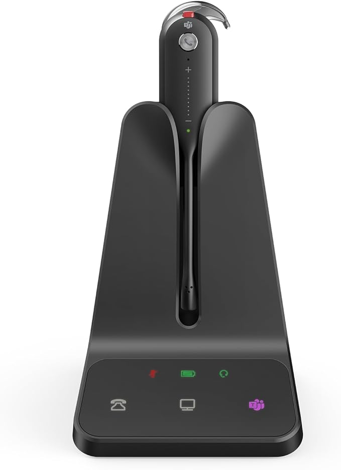 Yealink Wireless DECT Headset WH63 E2,Teams Certified,Single Ear (Mono) Convertible Headset,Connects to Desk Phone&Computer,Noise Canceling Microphone,3 Wearing Styles