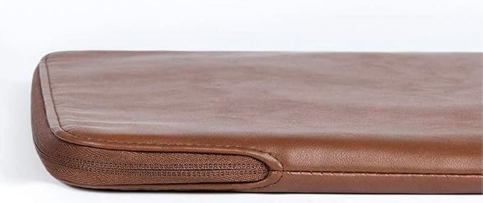 Comfyable Slim Laptop Sleeve Compatible with 13 Inch MacBook Air 13 in M4 M3 M2 M1, 13" MacBook Pro, PU Leather Bag Water-Resistant Cover Case, Brown