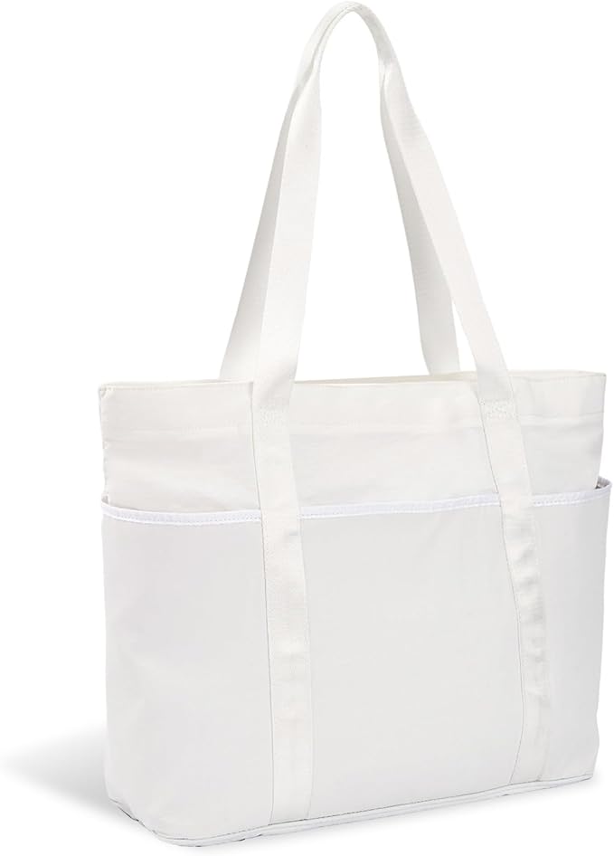 Tote Bag for Women with Zipper, Convertible Travel and Work Shoulder Bag, Large Teacher Tote Bag with Luggage Strap