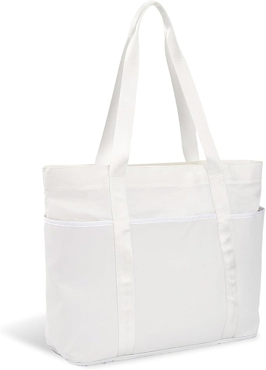 Tote Bag for Women with Zipper, Convertible Travel and Work Shoulder Bag, Large Teacher Tote Bag with Luggage Strap