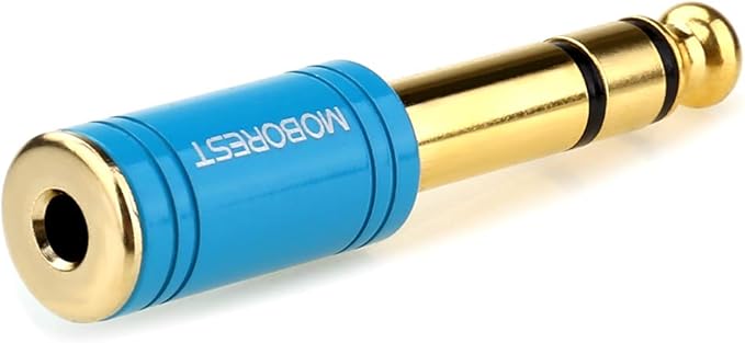 MOBOREST 1/4'' to 3.5mm Stereo Pure Copper Adapter (1BLUE)