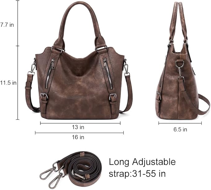 CLUCI Purses for Women Vegan Leather Handbags Tote Purse Shoulder Bag Large Ladies Hobo Bags