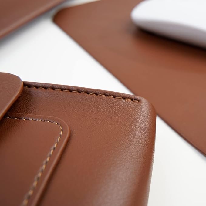 Laptop Sleeve 15 Inch Compatible with New MacBook Pro 15, New MacBook Pro 16, Surface Book 15, Dell XPS 15 with Small Pouch, Mouse Pad and Cord Organizer, Color Dark Brown