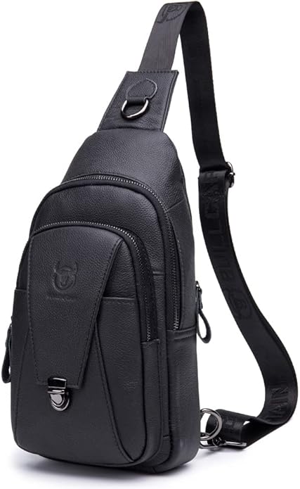 KPYWZER Vintage Leather Sling Bag Backpack for Men Crossbody Shoulder Chest Day Pack Backpacks
