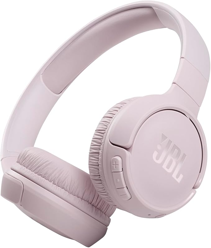 JBL Tune 510BT - Bluetooth headphones with up to 40 hours battery, microphone for call, foldable and comfortable, Android and iOs compatible (Rose)