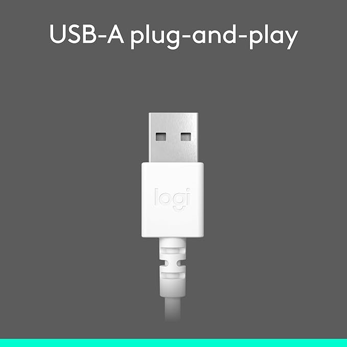 Logitech H390 Gaming Headphones, Wired Headphones with Mic, USB Headset with Microphone for PC, Noise Cancelling Microphone for Video Meetings, Music, Gaming - Off White (Pack of 12)