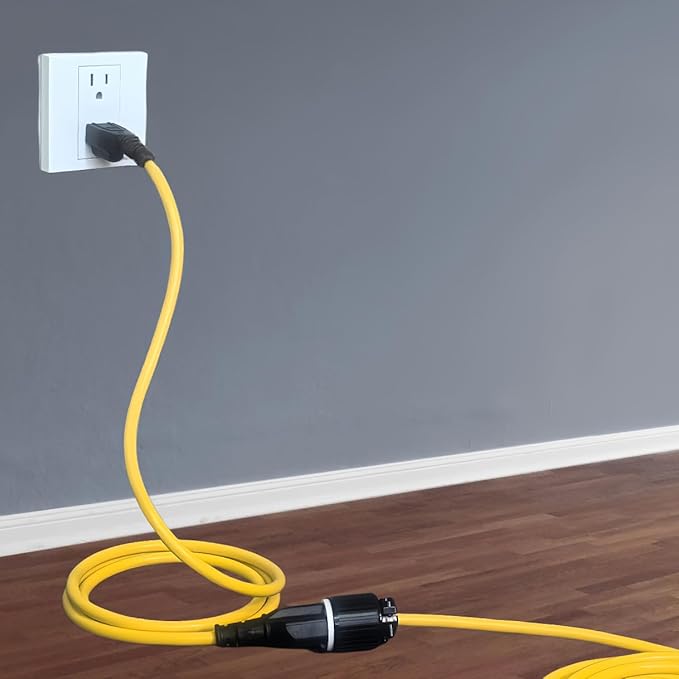 6-Feet 15 Amp Household AC Plug to 20 Amp T Blade Adapter Cable，14AWG 6-Foot 15 Amp to 20 Amp Plug Adapter Cord Nema 5-15P to 5-15R/5-20R 20Amp Comb AC Power Cord, Yellow