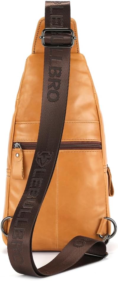 Sling Bag for Men Genuine Leather Chest Bag Crossbody Backpack Travel Hiking Outdoor Sports