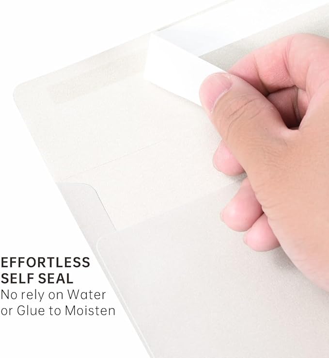 Keketer A2 Metallic Silver Printable Envelopes 80 Pack Self - Seal, for 5x7 Cards, Weddings, Invitations, Baby Shower 4.375 x 5.75 Inches