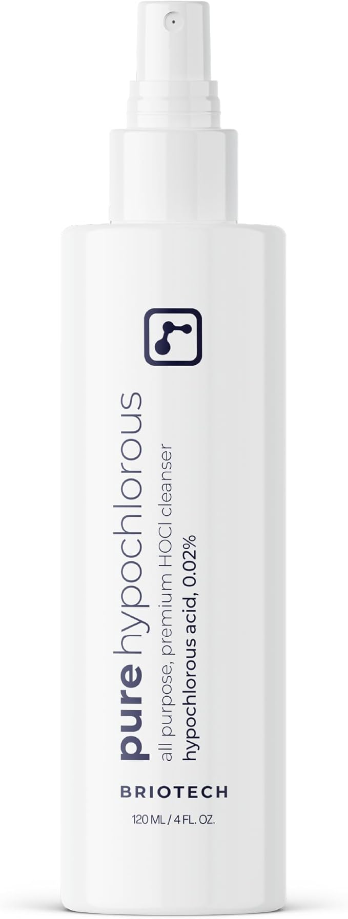BRIOTECH Pure Hypochlorous Acid Spray and Cleanser, Original Premium HOCl Topical Solution, Multi-Purpose Cleaner, Family Approved & Pet Friendly, 4 fl oz