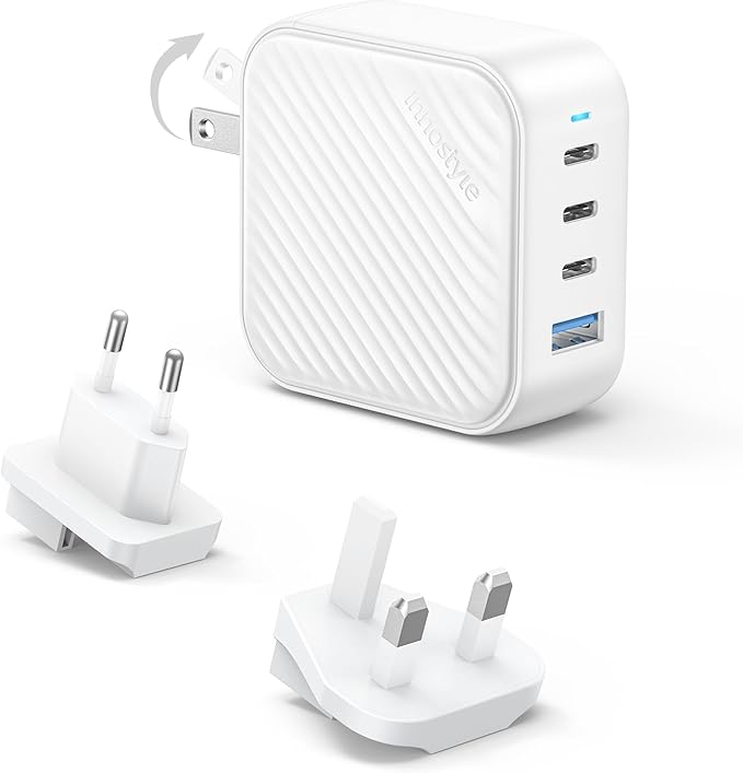 100W USB C Charger, 4-Port Foldable GaN II Wall Charger - Fast Charging for iPhone 17/16/15, MacBook Pro, Galaxy S25, iPad - 100-240V Global Voltage, Short Circuit Protection