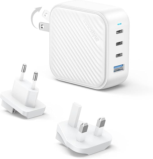 100W USB C Charger, 4-Port Foldable GaN II Wall Charger - Fast Charging for iPhone 17/16/15, MacBook Pro, Galaxy S25, iPad - 100-240V Global Voltage, Short Circuit Protection