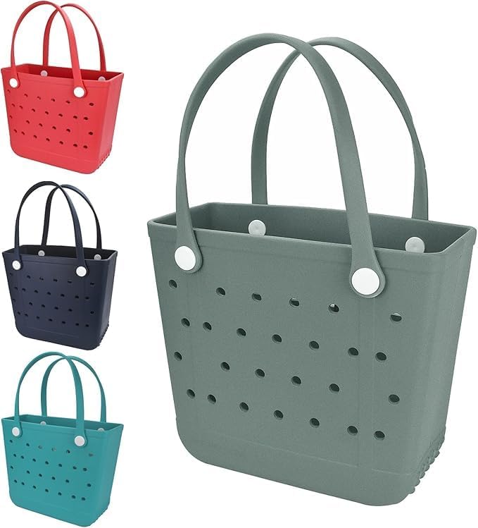 Beach Bag，Rubber Tote Bag ，Washable Tote for Boat Pool Sports Gym