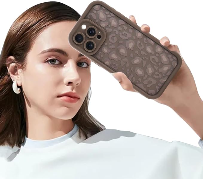 KANGHAR Case for iPhone 15 Pro Max Leopard Printed Pattern Cute Cheetah Phone Case Soft TPU Shockproof Protective Cover for iPhone 15 Pro Max 6.7 Inch Brown