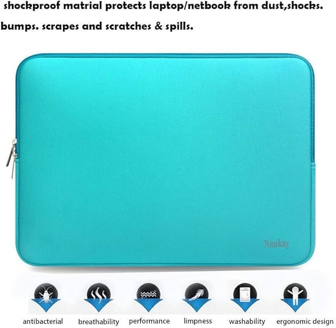 Laptop Case 14 Inch, Resistant Neoprene Laptop Sleeve/Notebook Computer Pocket Case/Tablet Briefcase Carrying Bag for 14 inch HP, Lenovo, Asus Notebook, Ultrabook, Blue