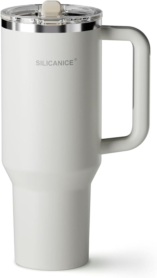 Easy Clean Pro Tumbler - 40 oz Water Bottle with Handle Quick-Disassemble Flip Straw, Leakproof Insulated Stainless Steel, Dishwasher Safe, BPA-Free Gifts for Women & Men