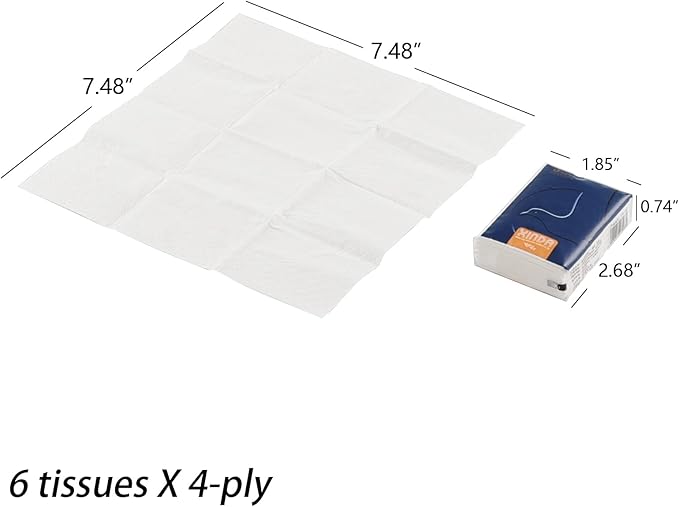 120 Pack Facial Tissue Pocket Size, 4-Ply Small Soft Facial Tissues