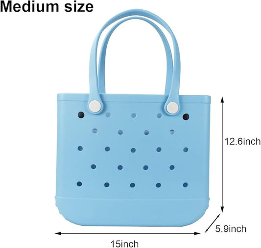 Beach Bag，Rubber Tote Bag ，Washable Tote for Boat Pool Sports Gym