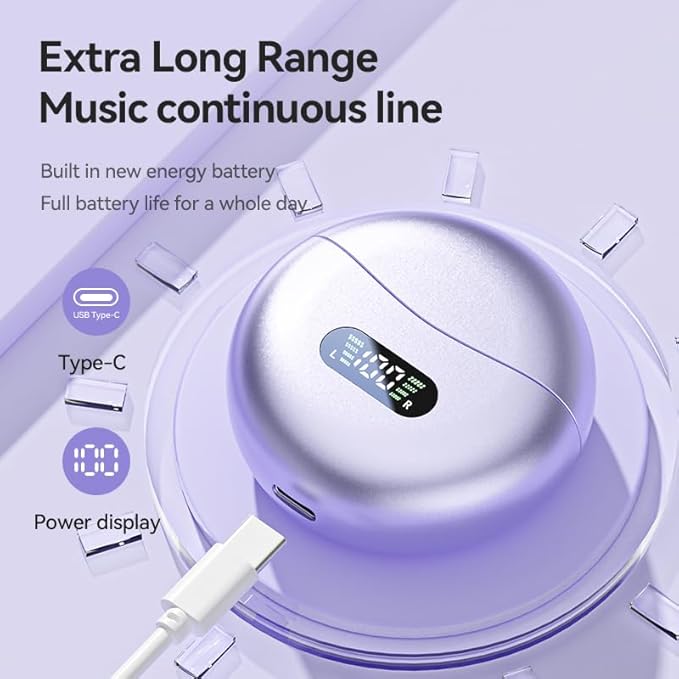 Clip-on Earbuds,Open Ear Earbuds Wireless Bluetooth 5.4, Lightweight Open Ear Headphones with C-Shaped Bridge,Slim Hook,60H Battery,Waterproof,for Glasses Wearers and Workouts (Off White)