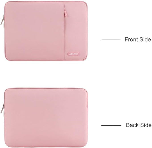 MOSISO Laptop Case 15 inch, 15 inch Laptop Sleeve Compatible with MacBook Air 15 M4 A3241 M3 A3114 M2 A2941 2025 2024 2023,Dell XPS 15,Polyester Vertical Computer Sleeve Bag with Pocket, Pink