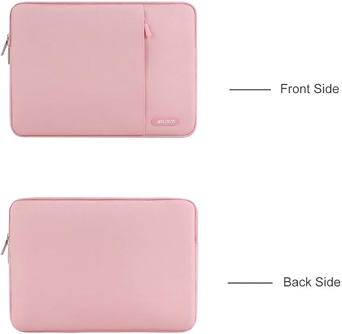 MOSISO Laptop Case 16 inch, 15-15.6 inch Laptop Sleeve Compatible with MacBook Pro 16 M4 M3 M2 M1, HP Acer Dell Lenovo ASUS Notebook, Polyester Vertical Computer Sleeve Bag with Pocket, Pink