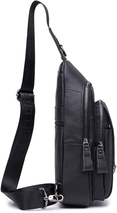 KPYWZER Vintage Leather Sling Bag Backpack for Men Crossbody Shoulder Chest Day Pack Backpacks