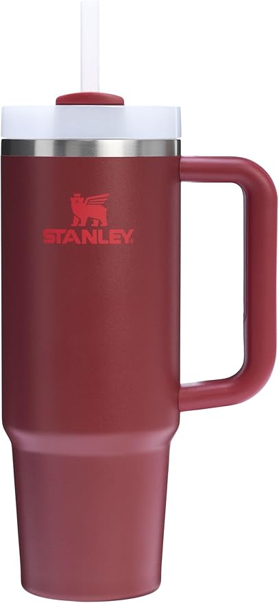Stanley Quencher H2.0 Tumbler with Handle and Straw 30 oz | Flowstate 3-Position Lid | Cup Holder Compatible for Travel | Insulated Stainless Steel Cup | BPA-Free | Cranberry