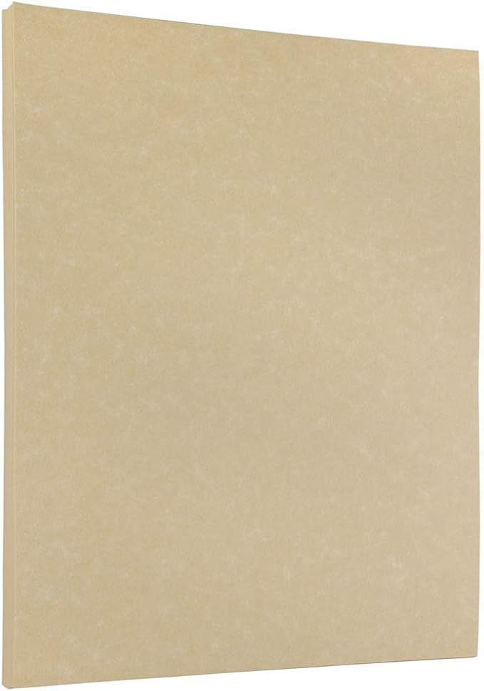 JAM PAPER Parchment 24lb Paper - 90 gsm - 8.5 x 11 - Natural Recycled - 50 Sheets/Pack