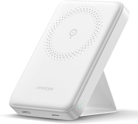 Wireless Charger, 10000mAh 20W USB-C Foldable Stand, Travel Essential Phone, Magsafe Power Bank, for iPhone 17/16/15, iWatch, AirPods, Galaxy,