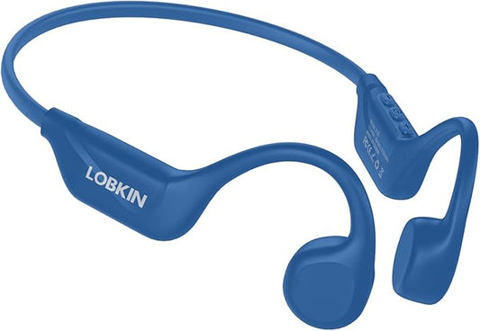 LOBKIN Bone Conduction Headphones Bluetooth 5.4, Open Ear Headphones with Mic, Wireless, 10H Playtime, IPX5 Waterproof Sports Headphones for Running, Ski, Cycling, Workout, Blue