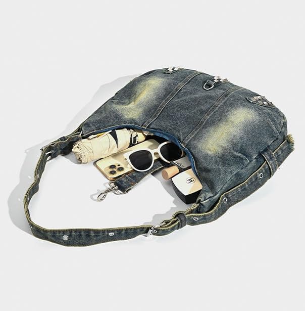 Denim Tote Bag for Women-Shoulder Handbag Perfect for Work Shopping,Hobo Bag
