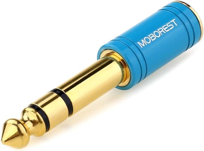 MOBOREST 1/4'' to 3.5mm Stereo Pure Copper Adapter (1BLUE)