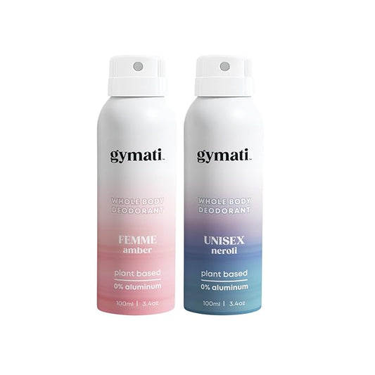 Fitness Deodorant Spray - Men & Women - Aluminum-Free - All Day Odor Protection - Built For Sweat - Air-Powered - Vegan & Plant-Based - Made in USA - Unisex + Femme -3.4oz Travel Size -2 Pack