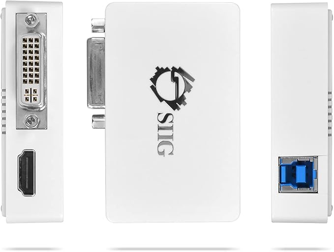 Siig USB 3.0 to HDMI/DVI Dual Monitor Adapter, 1920x1080p (Full HD) and 2048x1152, Video Graphics Adapter Compatible with DisplayLink Supports MacOS and Windows, JU-H20511-S1