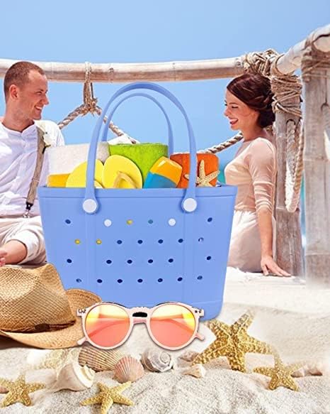 Beach Bag，Rubber Tote Bag ，Washable Tote for Boat Pool Sports Gym