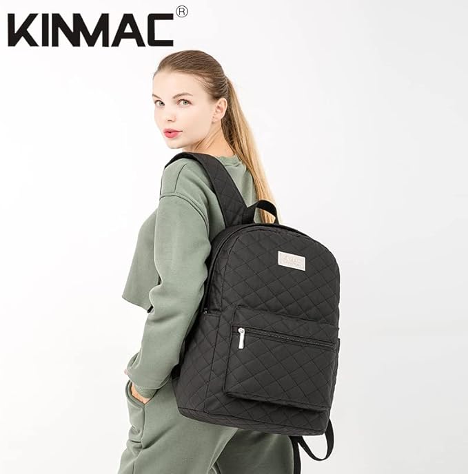 Kinmac Water Resistant Laptop Backpack with USB Charging Port for Laptop Up to 15.6 Inch (Embroider)