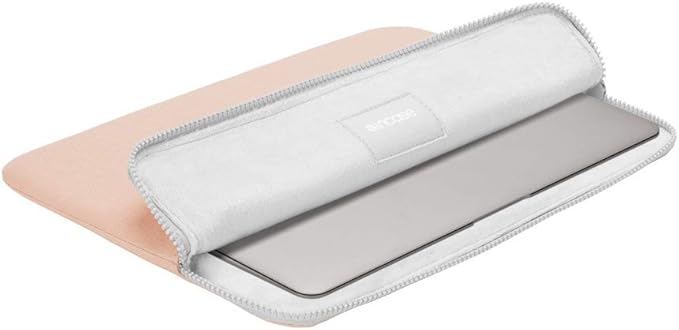 Incase Slim Sleeve with Woolenex for 13" MacBook/Laptop and iPad/Tablet - Padded Carry Case with Faux Fur Lining, Protective Cover, Vislon Zipper for Easy Access, Durable - Blush Pink