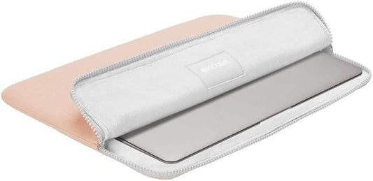 Incase Slim Sleeve with Woolenex for 13" MacBook/Laptop and iPad/Tablet - Padded Carry Case with Faux Fur Lining, Protective Cover, Vislon Zipper for Easy Access, Durable - Blush Pink