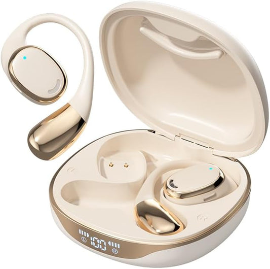 AI Translation Bluetooth On-Ear Headphones, LED Display, Noise-canceling Sports Headphones, AI OWS Earbuds Earring Style