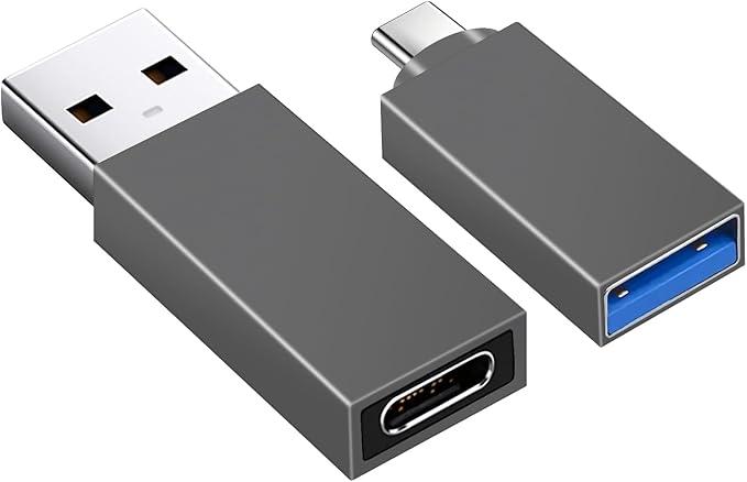 USB C Adapter - USB Male to USB3.0 Female OTG, Compatible with MacBook Air 2020/MacBook 12 inch/iPad Pro 2020 and More, Dark Green (Pack of 2)