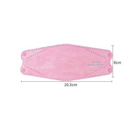 akgk KN95 Face Masks 50 Pack, 5-Ply Disposable Pink Face Mask Against PM 2.5 Smoke and Dust
