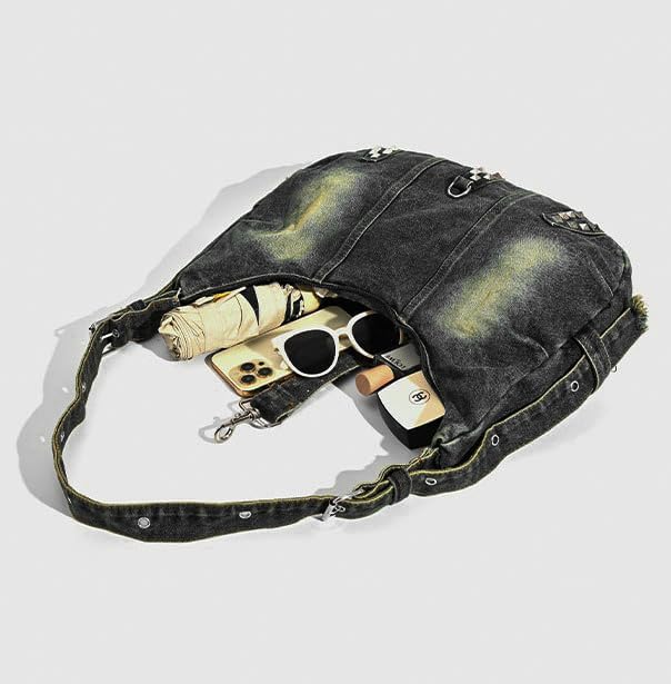 Denim Tote Bag for Women-Shoulder Handbag Perfect for Work Shopping,Hobo Bag