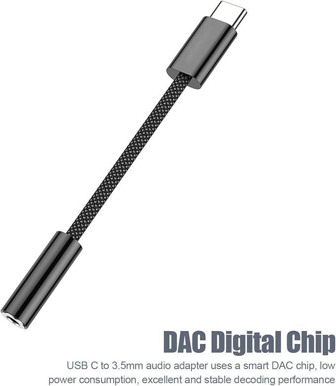 Fidioto 1Pack Black USB Type C to 3.5mm Female Headphone Jack Adapter, USB C to Aux Audio16-bit / 48 Khz Dongle Cable Cord Compatible with 16/16 Pro Max/16 Pro/16 Plus, iPad Pro,etc