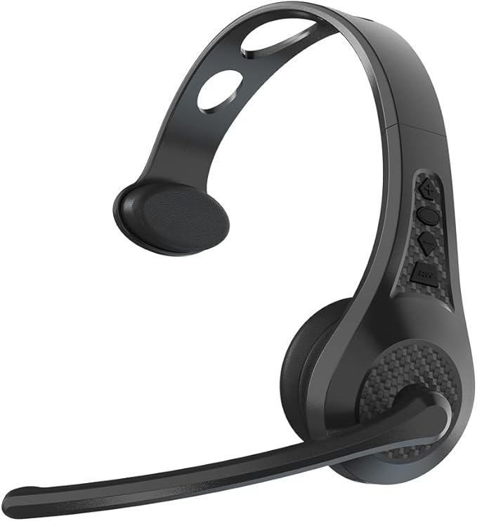 RoadWarrior RW1 Trucker Bluetooth Headset – ENC Mic, 100ft Wireless Range, IP54 Water Resistant, Road Ready Comfort, Right/Left Wear, Volume Controls, On-Ear Fit, Black Wireless Headset for Truckers