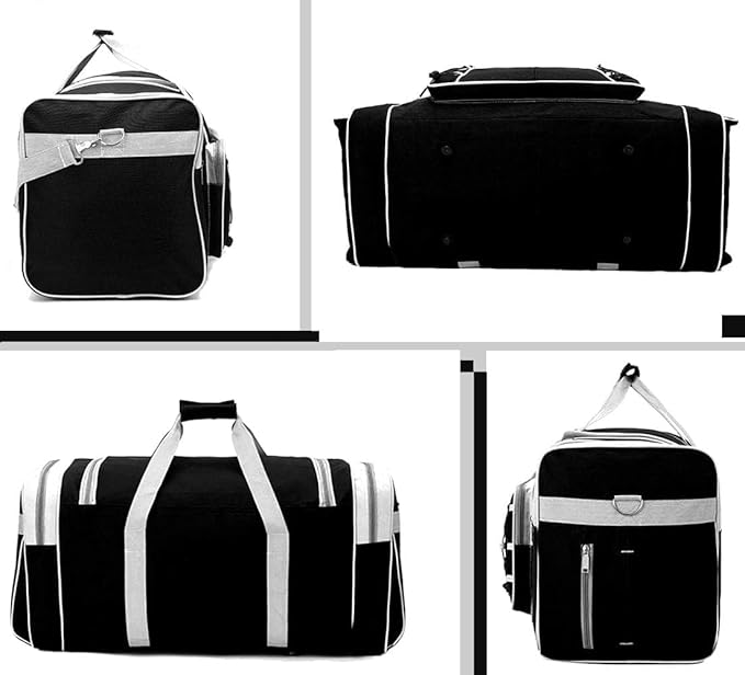 Travel Duffle Bags for Men Weekender Over Night Carry On Bag Lightweight Extra Large Oxford Duffel Gym Sturdy Luggage Water-Proof for Men & Women 26" (Blue Gold)