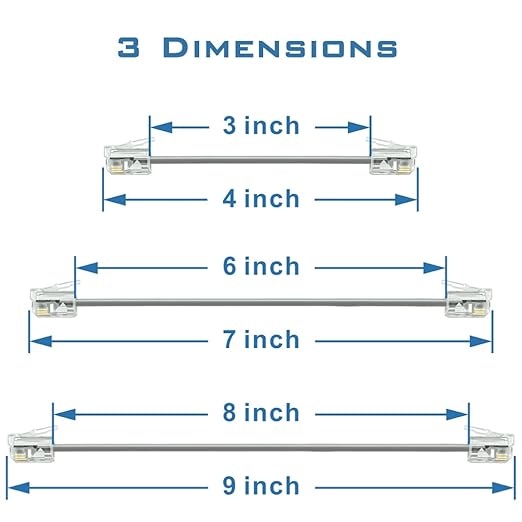 NECABLES 3Pack Short Telephone Cord Kit 3, 6, 8 Inch Phone Cable Wall Phone Cord for Landline RJ11 6P4C Male to Male
