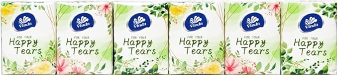 3-Ply Mini Pocket Tissues, Portable Series Facial Tissue Travel Size for Happy Tears Wedding Party (12 Packs of 10 Tissues)